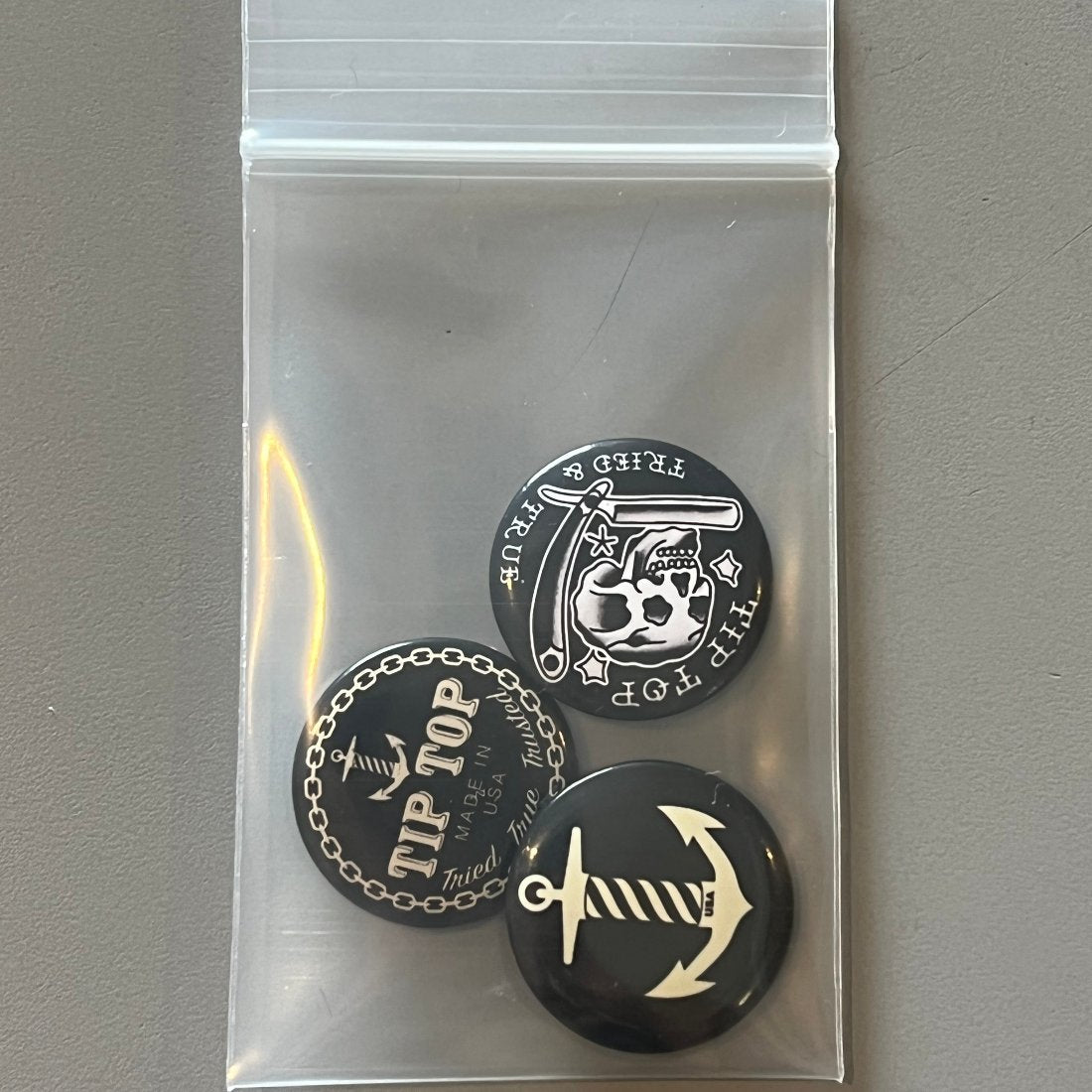 Tip Top Barber Button Pins