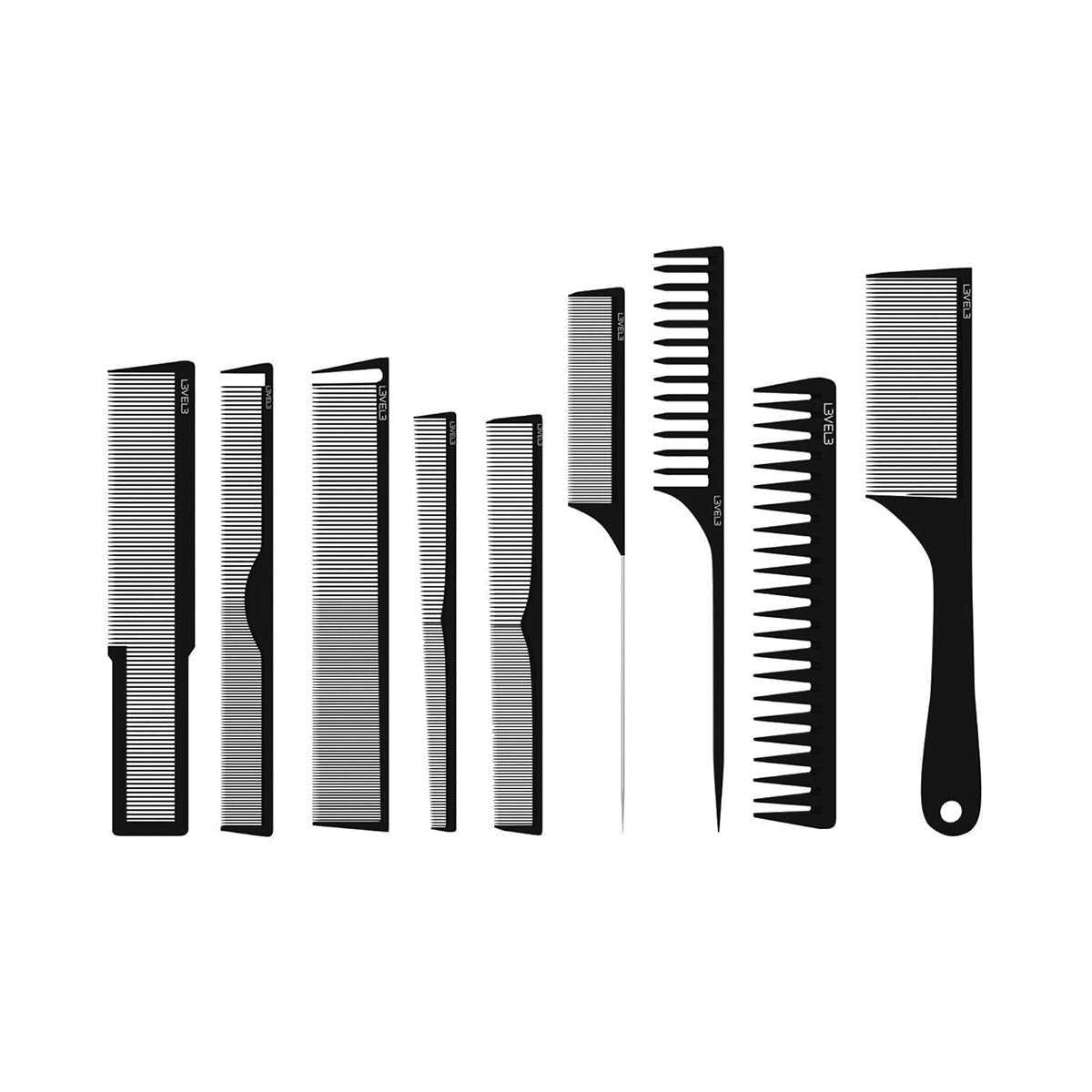 Level 3 Styling Comb Set - 9 Pieces